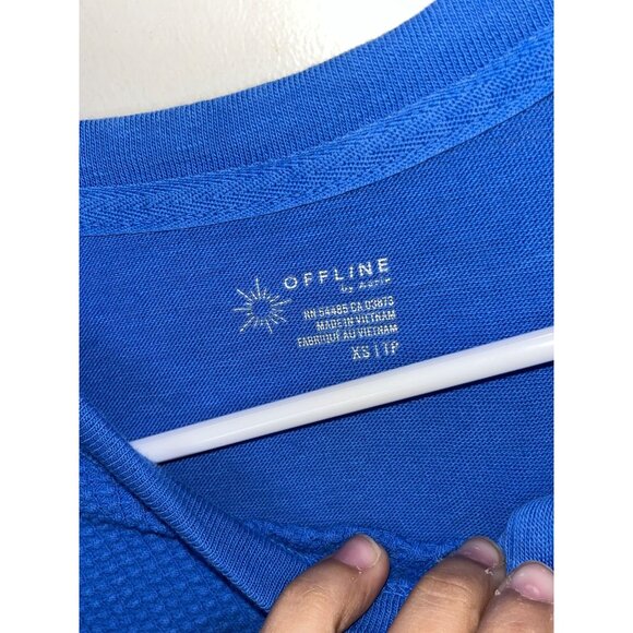 Offline Long-Sleeve Blue Thermal Henley Top XS - Picture 3 of 8